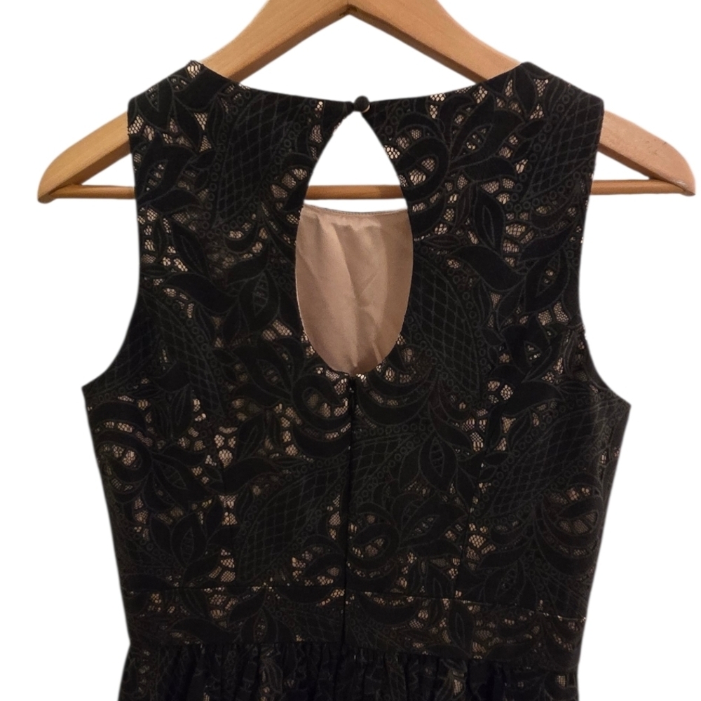 Eliza J Black Lace Fit & Flare Cocktail Dress Dark Romantic Coquette Chic Goth - Picture 7 of 11